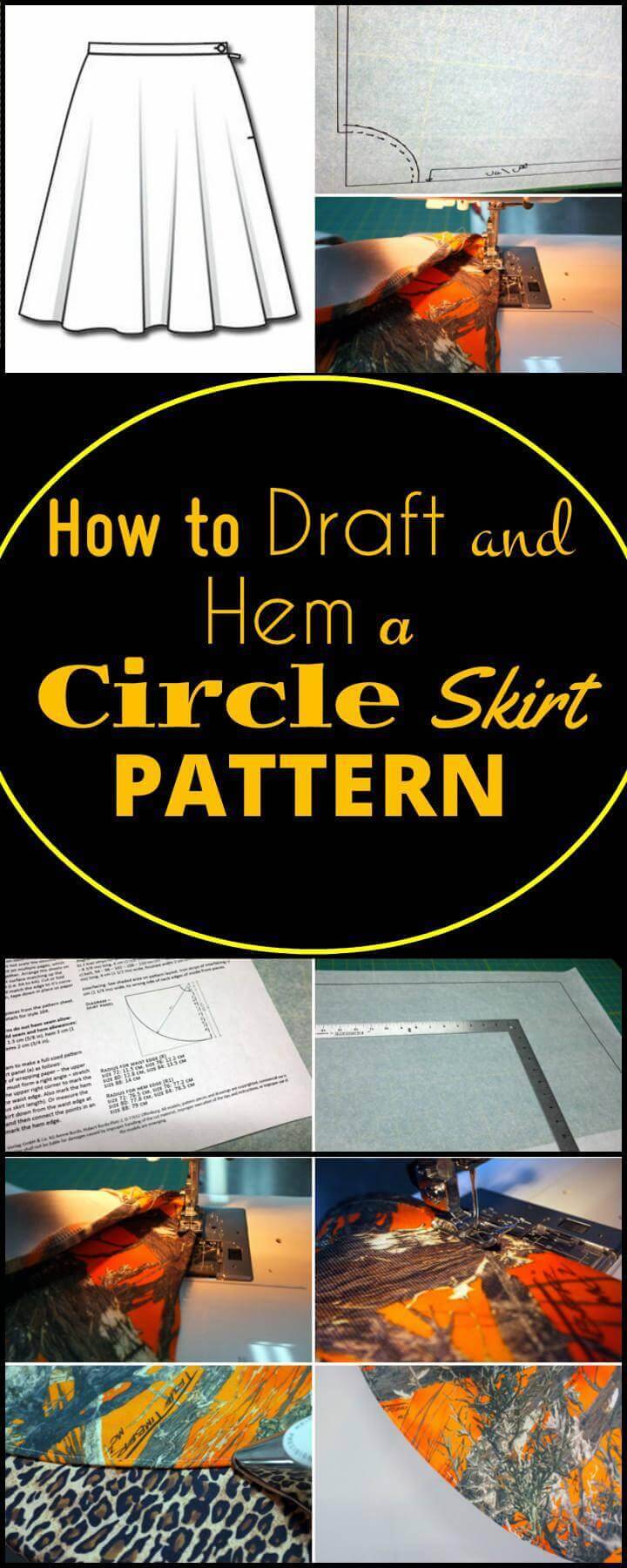 DIY how to draft and hem a circle skirt